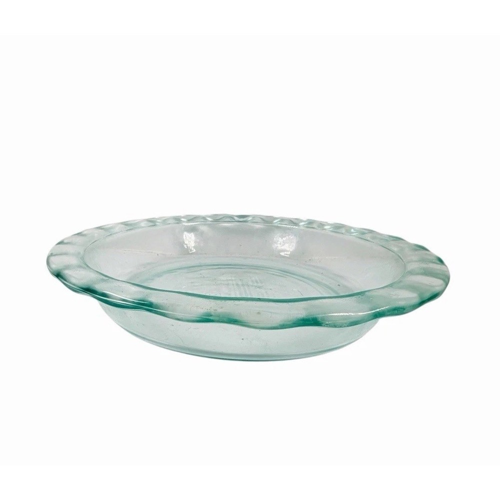 Pyrex Round Pie Plate Fluted Rim 9.5" Food Storage Clear Glass Dessert Baking